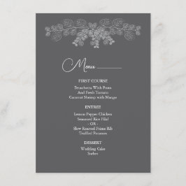 Menu Casamento Eucalyptus com Linha Simples de Cinzas