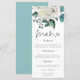 Menu Casamento Eucalyptus de Florais Brancos Modernos