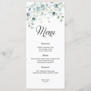Menu Casamento Eucalyptus Greenery