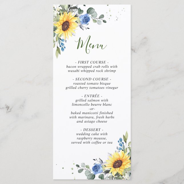 Menu Casamento Eucalyptus Greenery Elegante (Frente)