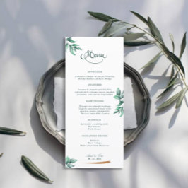 Menu Casamento Eucalyptus Greenery Elegante