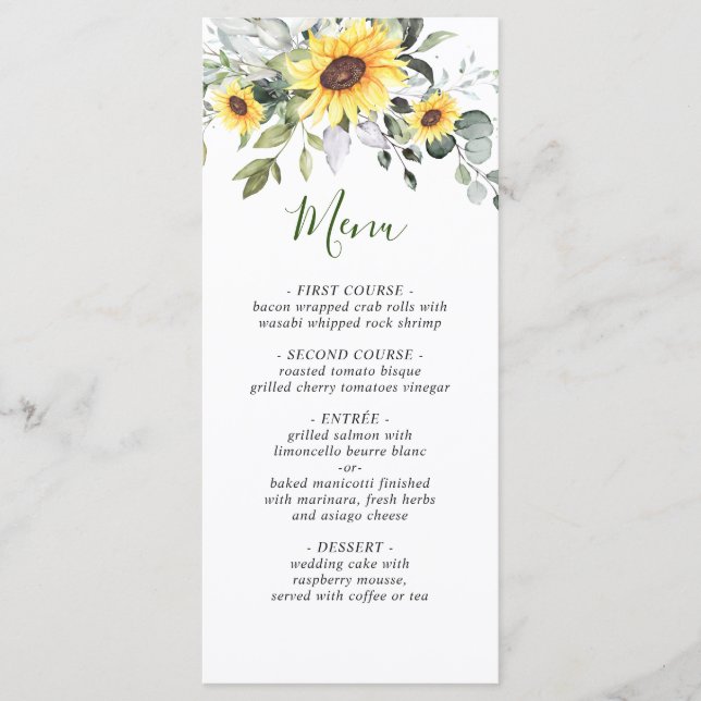 Menu Casamento Eucalyptus Greenery Elegante (Frente)
