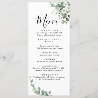 Menu Casamento Eucalyptus Rustic Greenery
