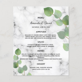 Menu Casamento Eucalyptus verde-marinho botânico