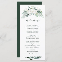 Menu Casamento Evergreen & Cotton Flores Elegante