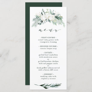 Menu Casamento Evergreen & Cotton Flores Elegante