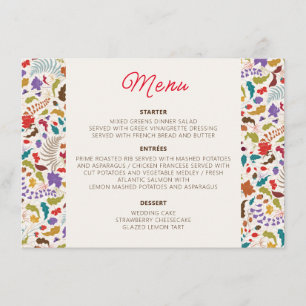 Menu Casamento Exótico de Jardins de Flores Selvagens d