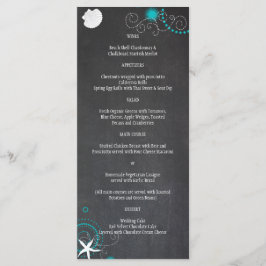 Menu Casamento Festivo Chalkboard Beach