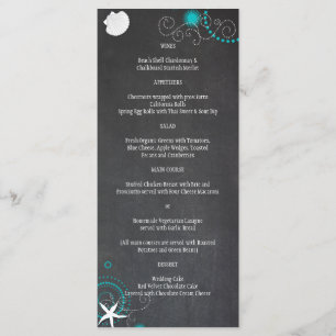 Menu Casamento Festivo Chalkboard Beach
