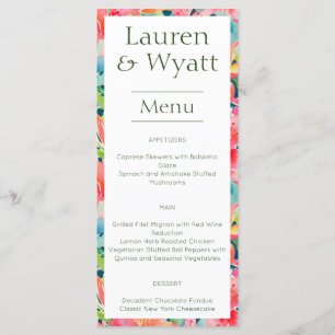 Menu Casamento Flamental Tropical Botânica Brilhante Br