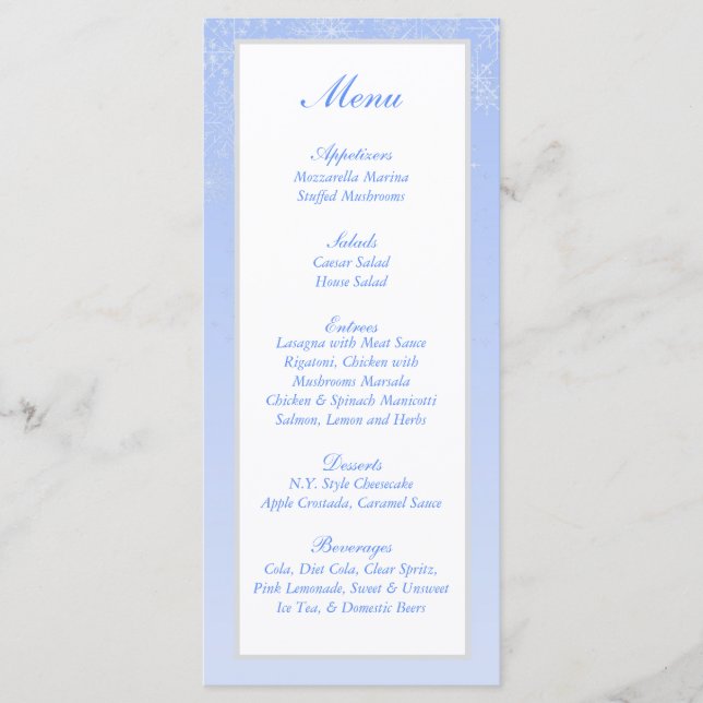 Menu Casamento Floco de Neve (Frente)