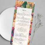 Menu Casamento Floral Boho Moderno Monograma<br><div class="desc">menu fino para corresponder à coleção *se quiser mais opções de papel,  este design pode ser transferido para um programa fino *ou para mais ajuda contacte-me</div>
