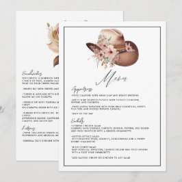 Menu Casamento Floral Boho Western Rústico Cowboy