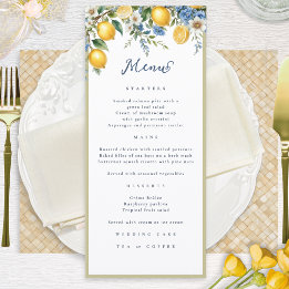 Menu Casamento Floral Botânico de Limão e Azul da Costa