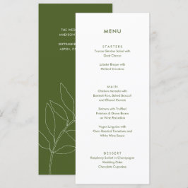 Menu Casamento Floral Botânico Verde de Moisés Moderno