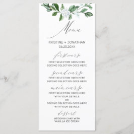 Menu Casamento Floral Branco da Moderna Sage Greenery