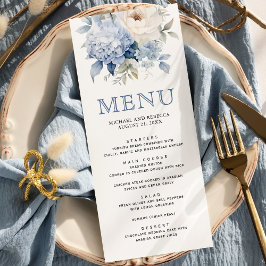 Menu Casamento Floral Branco e Azul