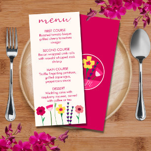 Menu Casamento Floral Colorido Colorido e Brilhante Fuc