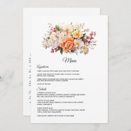 Menu Casamento Floral Colorido de Champanhe
