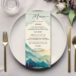 Menu Casamento Floral das Montanhas da Primavera
