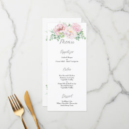 Menu Casamento Floral das Rosas Rosa Escamosas Elegante