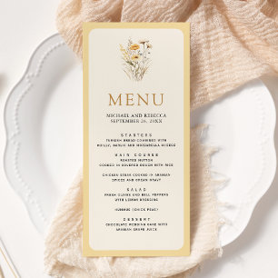 Menu Casamento Floral de Amarela Boho Flor Silvestre