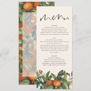 Menu Casamento floral de cor botânica dos citrinos de l