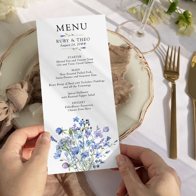 Menu Casamento Floral De Delicado De Pergueiro (Wedding Menu from my Lilac + Periwinkle Wildflower Wedding Collection)
