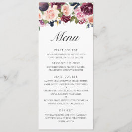 Menu Casamento Floral de Fruta Roxo Elegante