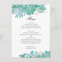 Menu Casamento floral de inverno com hortelã. Suculenta