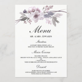Menu Casamento Floral De Inverno Da Cinza Roxa Elegante
