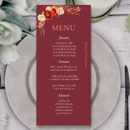 Menu Casamento floral de laranja de outono chico