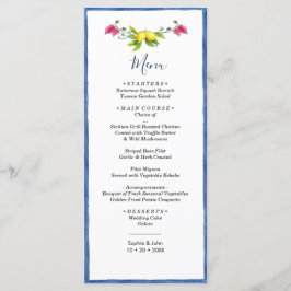 Menu Casamento Floral de Limão Mediterrâneo Amalfi