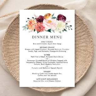 Menu Casamento Floral de Outono com Toque Rústico em Bo