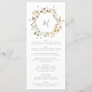 Menu Casamento Floral de Pampas de Flor Selvagem Seca E