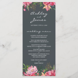 Menu Casamento Floral de Ruby Pink Peony
