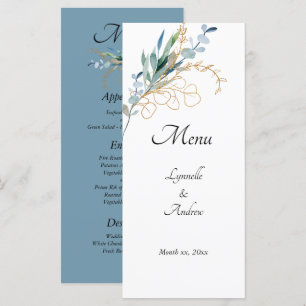 Menu Casamento Floral de Summer Watercolor