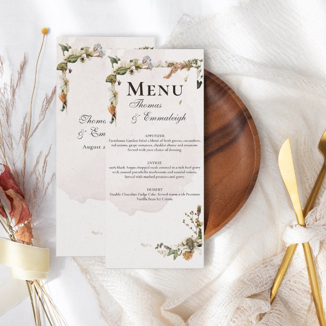 Menu Casamento Floral de Verão Seco e Lindo (Criador carregado)