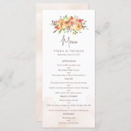 Menu Casamento Floral de Watercolor