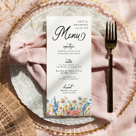Menu Casamento Floral do Campo de Flor do País