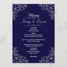Menu Casamento Floral do Ornamentado de Prata
