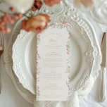 Menu casamento floral elegante de cor d'água<br><div class="desc">***este design faz parte de uma coleção*** _______________________ este modelo de design é totalmente editável e personalizável por você o cliente - clique em personalizar outro botão se quiser mover, adicionar, apagar ou fazer alterações significativas ao design _________________________ *se você tiver perguntas sobre DESIGN ou precisar de mais designs ou...</div>
