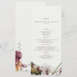 Menu Casamento Floral Elegante de Outono