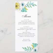 Casamento floral em aquarela azul amarelo e hortel