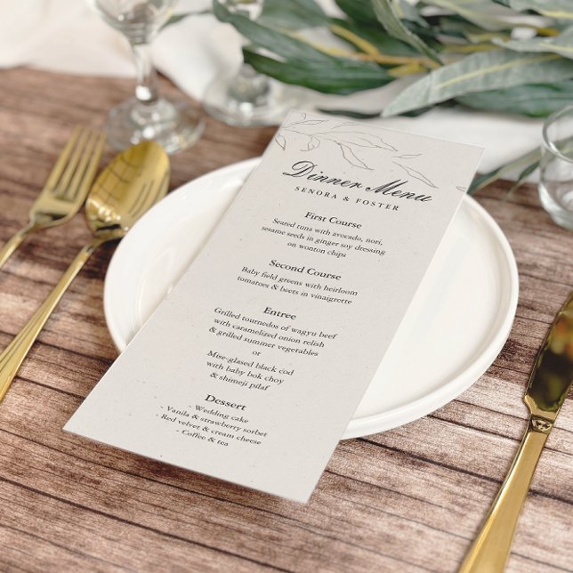 Menu Casamento Floral Minimalista Elegante (Criador carregado)