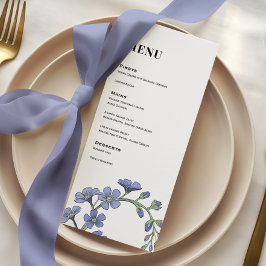 Menu Casamento Floral Moderno Azul Vinca Jantar