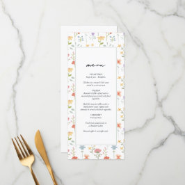 Menu Casamento Floral Moderno Boho Chic Wildflower