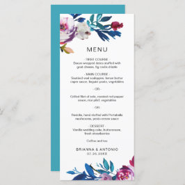 Menu Casamento Floral Moderno Brilhante, Rosa-Rosa, Bri