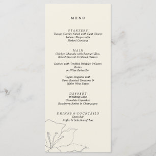 Menu Casamento Floral Moderno Delicado de Churrasco