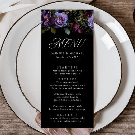 Menu Casamento Floral Moody Gothic Purple